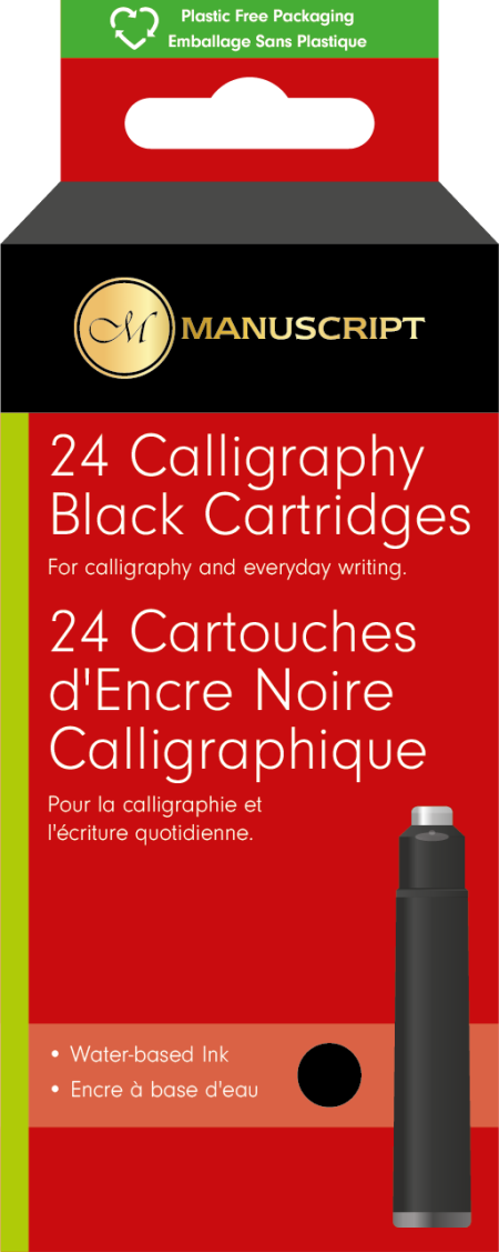 Manuscript Ink Cartridges - Calligraphy Black (Pack of 24)